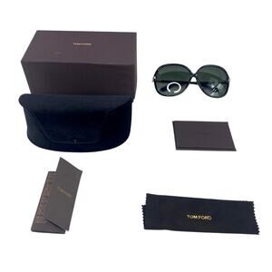 Tom Ford Islay TF224 01F Womens Black Oversized Tortoise Butterfly Sunglasses